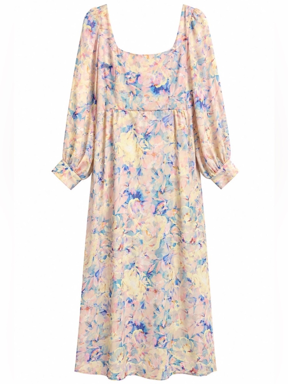 Eloquii Pastel Floral Chiffon Maxi Dress